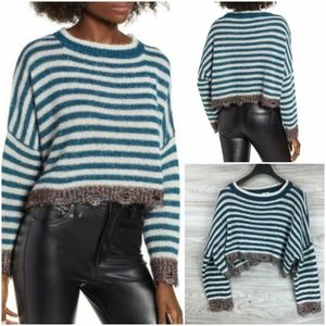 Prima Tinsel Striped  Cropped Sweater